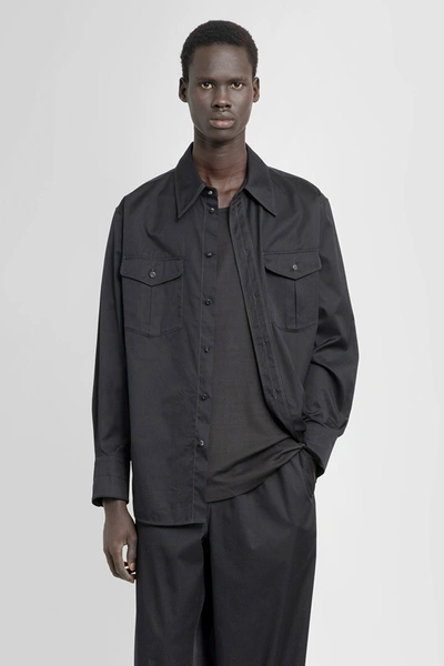 Lemaire Black Western Cotton Twill Shirt