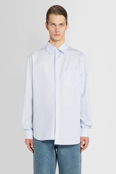 Loewe Asymmetric Cotton Shirt In Blue