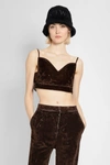 Loewe Velvet Denim Strappy Top In Brown