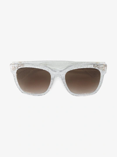 Gucci Eyewear Transparent Glitter Cat-eye Sunglasses - Farfetch In Metallic