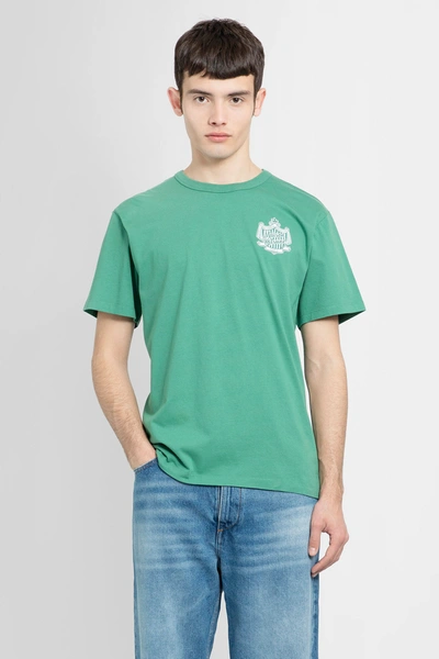 Maison Kitsuné Logo-print Cotton T-shirt In Green