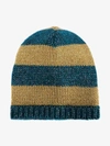 GUCCI GUCCI BLUE AND MUSTARD YELLOW STRIPED KNIT BEANIE,4325443G33111496285