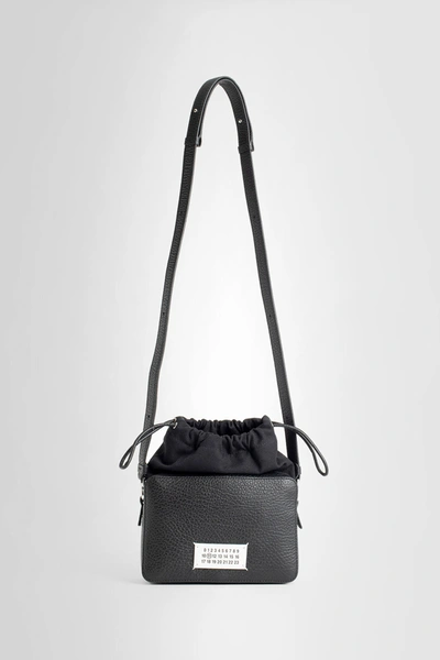 Maison Margiela Logo Shoulder Bag Woman Black In Leather