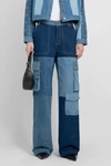 Marine Serre Patchwork Denim Cargo Pants In Blue