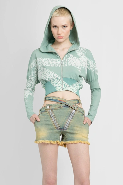 Masha Popova Graphic-print Zip-up Hoodie In Green