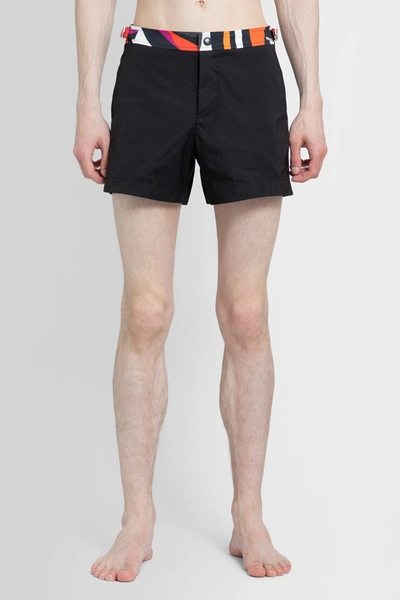 Pucci Stripe-detailing Swim Shorts In Black