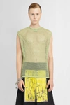 Raf Simons Fishnet Tank Top In Green