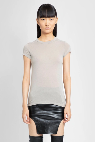 Rick Owens Cropped Level T-shirt In Off-white