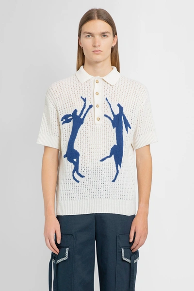 S.s.daley Rabbit-motif Knitted Polo Shirt In White