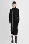 Sacai Zip-up Wool Midi Dress In Black