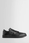 Prada Low Black Re-nylon And Leather Trainer In Black