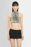 Ssheena Sheena Animal-pattern Crop Top In Beige