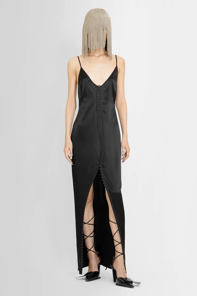 Ssheena Backless Front-slit Long Dress In Black