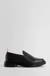 Thom Browne Black Slip-on Loafers With Loop Detail In Leather Man In Black