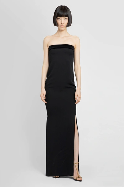 Tom Ford Double Silk Georgette Strapless Dress In Black
