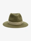 MAISON MICHEL Wool Felt Hat With Distressed Ribbon