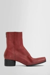 Uma Wang Square-toe 40mm Ankle Boots In Red
