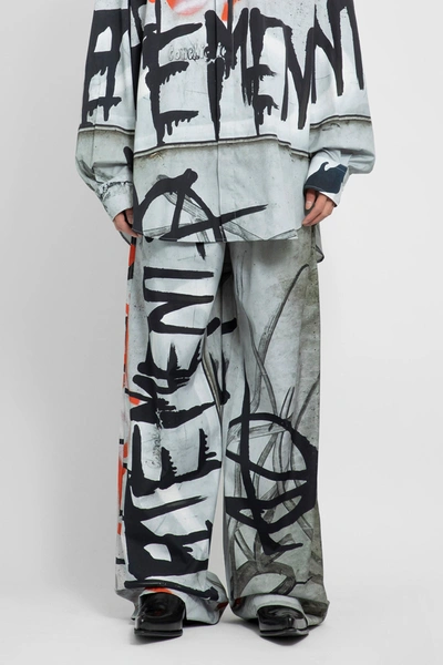 Vetements Graffiti Logo-print Track Pants In Grey