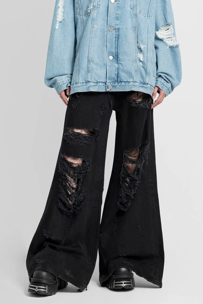 Vetements Black Distressed Jeans