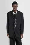 Yohji Yamamoto Slogan-print Single-breasted Blazer In Black
