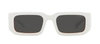 Prada Mens White Pr A07s Pillow-frame Acetate Sunglasses In Grey