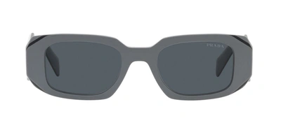 Prada Pr 17ws Marble Black Sunglasses In Grey