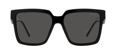Prada Womens Black Pr 24zs Square-frame Acetate Sunglasses In Grey
