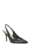 Nine West Menora Slingback Pointed Toe Pump In Black Patent