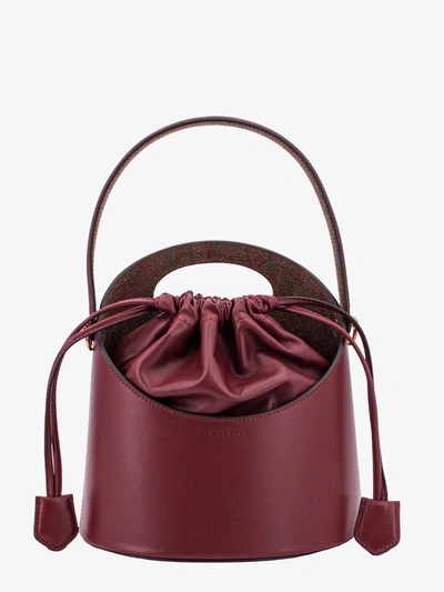 Etro Medium Saturno Leather Top Handle Bag In Red