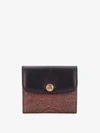 Etro Jacquard Paisley Wallet Leather Flap In Black