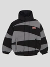 Kenzo Dazzle Stripe Padded Jacket In Black