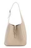 Saint Laurent Le 5 A 7 Small Ysl Hobo Bag In Smooth Supple Leather In Sea Salt
