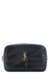 Saint Laurent Cassandra Medium Ysl Cosmetic Pouch Bag In Nero