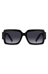 Marc Jacobs Embossed Logo Acetate Rectangle Sunglasses In Black