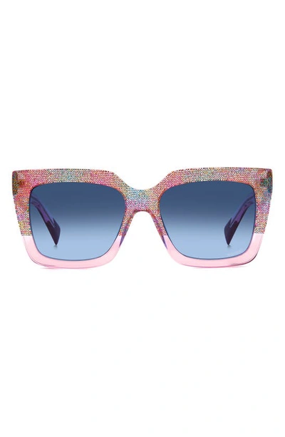 Missoni 55mm Square Sunglasses In Pink Multi Blue