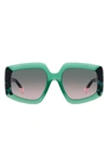 Missoni 54mm Square Sunglasses In Green Pink Havana