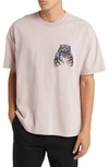 Allsaints Mens Floss Pink Beast Graphic-print Cotton-jersey T-shirt