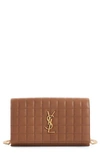 SAINT LAURENT CASSANDRE QUILTED LEATHER WALLET ON A CHAIN
