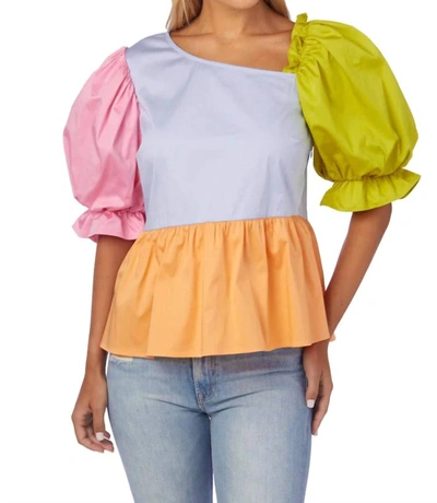 Crosby By Mollie Burch Rooney Top In Spring Colorblock In Multi