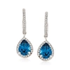 Ross-simons London Blue And White Topaz Drop Earrings In Sterling Silver In Blue