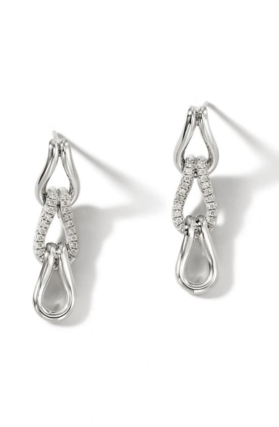 John Hardy Women's Surf Sterling Silver & Diamond Drop Link Earrings