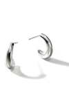 John Hardy Small Surf J Hoop Earrings In Silver