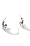 John Hardy Women's Surf Sterling Silver & 0.12 Tcw Diamond Small Wavy Hoop Earrings In Silver