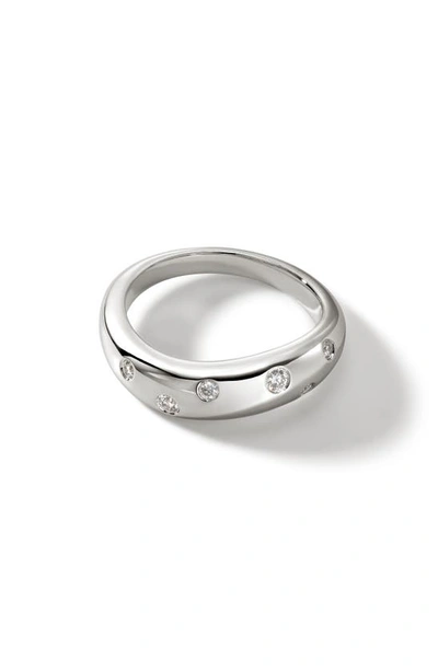 John Hardy Women's Surf Sterling Silver & Diamond Ring In Silver,gold