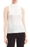 Theory Roll Neck Recycled Polyester Halter Top In Ivory