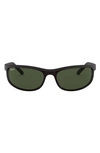 Ray Ban Predator 2 Sunglasses Black Frame Green Lenses 62-19 In Matte Black