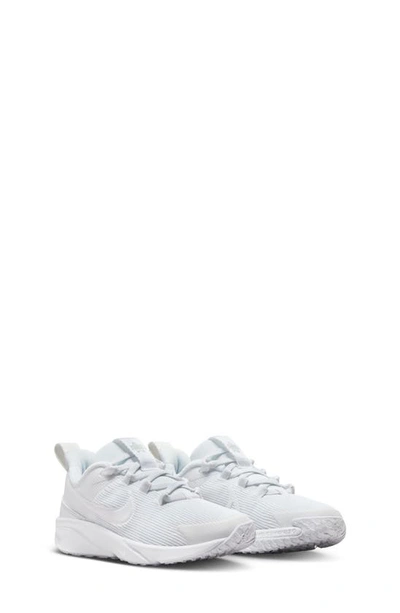 Nike Star Runner 4 Big Kids' Road Running Shoes In White/white/pure Platinum/white