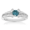 Vir Jewels 1.35 Cttw Blue And White Diamond Engagement Ring 14k White Gold In Blue