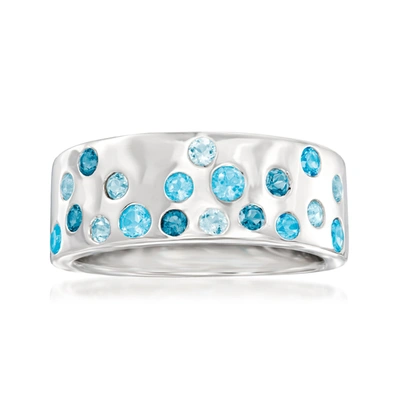 Ross-simons Tonal Blue Topaz Ring In Sterling Silver