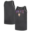 PROFILE PROFILE HEATHER CHARCOAL NEW YORK METS BIG & TALL ARCH OVER LOGO TANK TOP